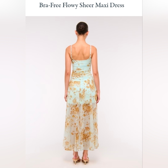 SOLDAbercrombie & Fitch Light Blue and Brown Midi Dress - Picture 2 of 8